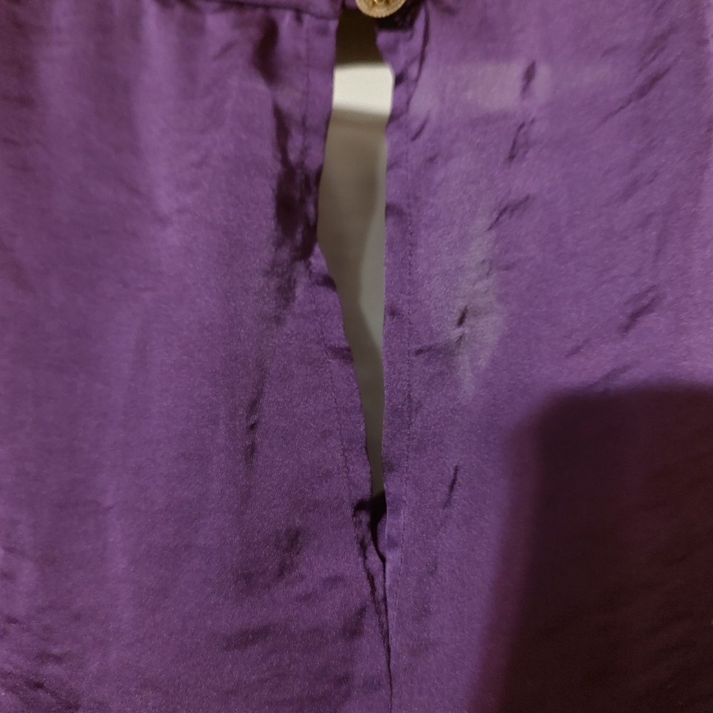 💜🪻💜 Sultry Rich Amethyst Purple Silky Satin Drape Neck Camisole Tank Top - XL - Picture 12 of 15